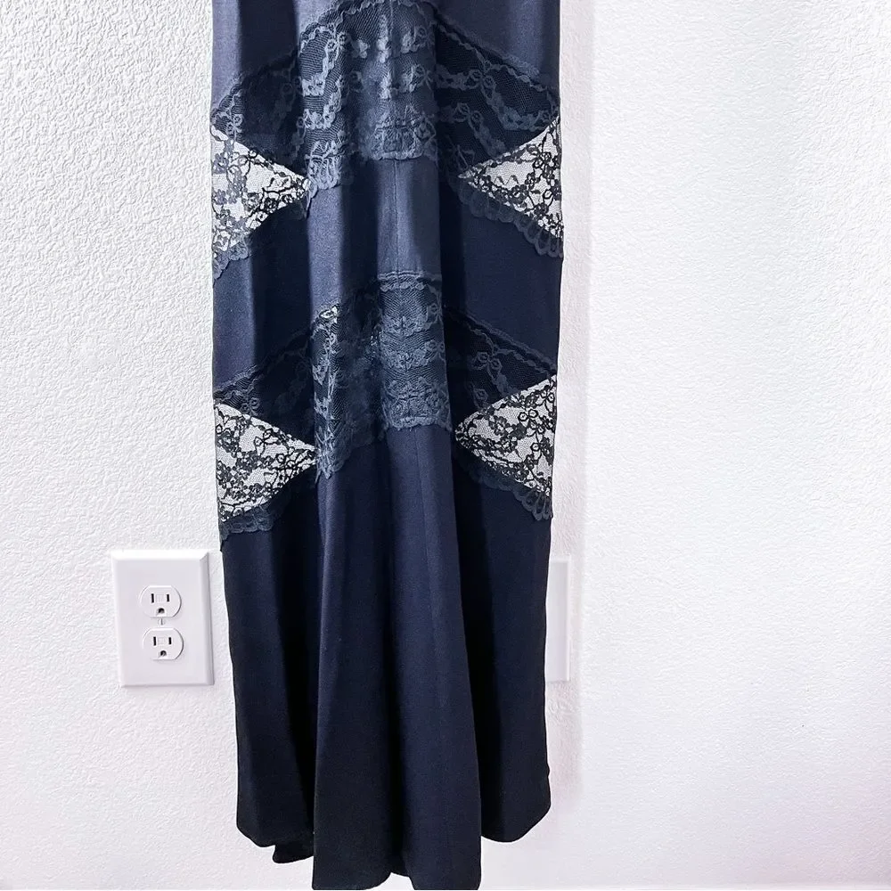 Vintage Jessica McClintock for‎ Gunne Sax Black Evening Cocktail Dress with Lace